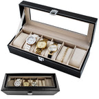 Organizator za Satove s 6 Pretinaca, Crni, 30.5 x 11 x 8.1 cm