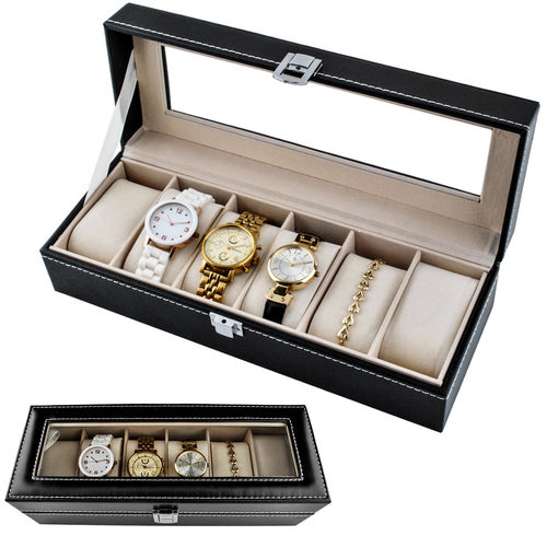 Organizator za Satove s 6 Pretinaca, Crni, 30.5 x 11 x 8.1 cm