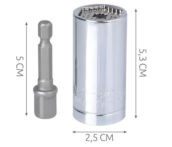 Univerzalni Nasadni Ključ 7-19 mm sa Adapterom za Bušilicu