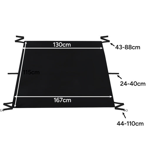 Univerzalna Zaštitna Navlaka za Vjetrobransko Staklo 130 x 115 x 167 cm Crna