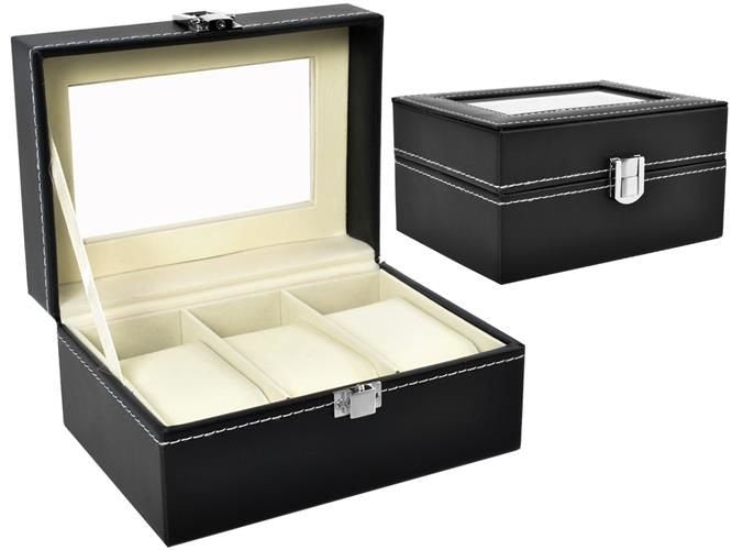 Organizator za Satove s 3 Pretinca, Crni, 15.5 x 11 x 8 cm