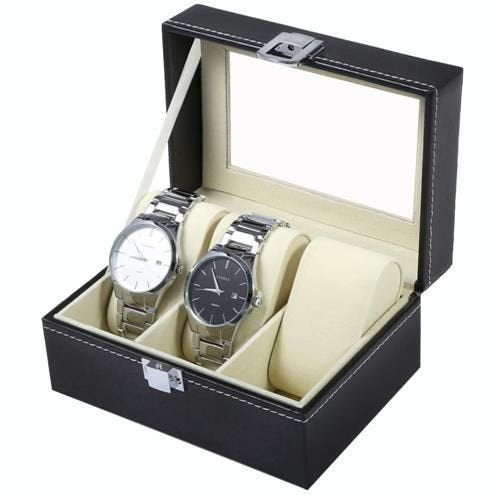 Organizator za Satove s 3 Pretinca, Crni, 15.5 x 11 x 8 cm