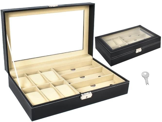 Organizer za Satove i Naočale Crni 33.5 x 20.5 x 8 cm