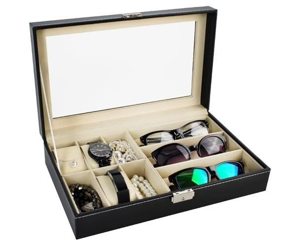 Organizer za Satove i Naočale Crni 33.5 x 20.5 x 8 cm