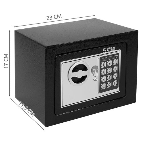 Sef s Elektroničkom Šifrom i Ključem 23x17.5x17 cm Crni