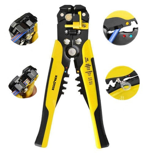 Automatski Skidač Izolacije s Rezačem i Krimperom, 20 cm, Žuto-Crni