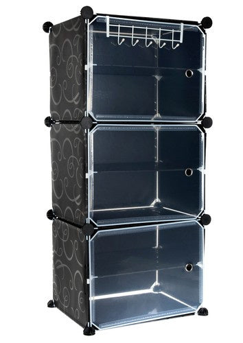 Modularna Polica za Cipele s 6 Polica, Crna, 93 x 44 x 31.5 cm