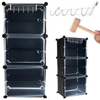 Modularna Polica za Cipele s 6 Polica, Crna, 93 x 44 x 31.5 cm