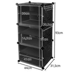 Modularna Polica za Cipele s 6 Polica, Crna, 93 x 44 x 31.5 cm