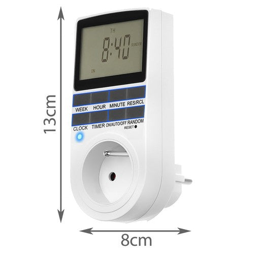 Digitalni On/Off Timer 230V 16A Bijeli 6x8x13 cm