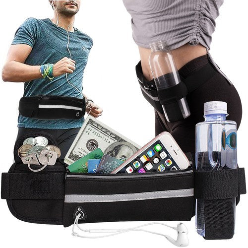 Sportska Torbica za Trčanje s Podesivim Remenom 70-130cm Crna