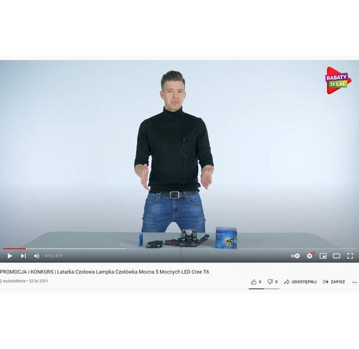 Naglavna Lampa 5 x LED T6 CREE, 4 Načina Rada, 2x 6800mAh