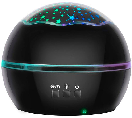 Noćna Lampa s Projektorom Zvjezdanog Neba i Podvodnog Svijeta, Crna, 12x12x10cm