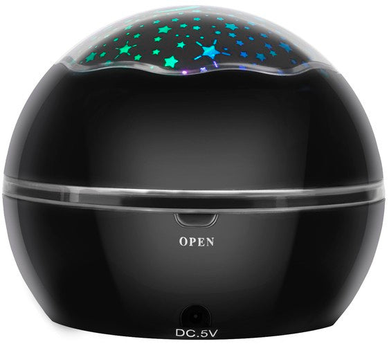 Noćna Lampa s Projektorom Zvjezdanog Neba i Podvodnog Svijeta, Crna, 12x12x10cm