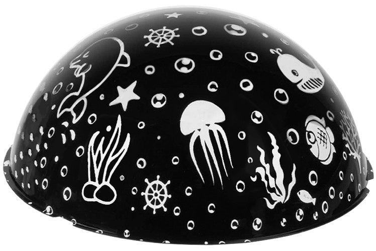 Noćna Lampa s Projektorom Zvjezdanog Neba i Podvodnog Svijeta, Crna, 12x12x10cm