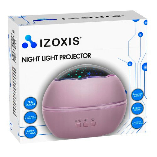 Noćna Lampa s Projektorom Zvjezdanog Neba i Podvodnog Svijeta 12x12x10cm Roza
