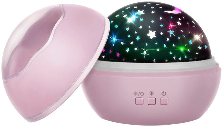 Noćna Lampa s Projektorom Zvjezdanog Neba i Podvodnog Svijeta 12x12x10cm Roza