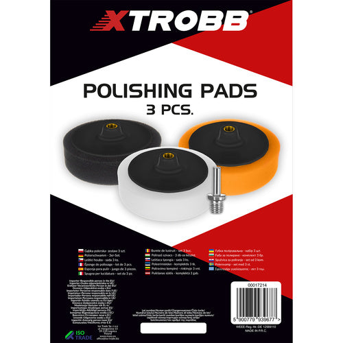 Set Polirnih Spužvi 145 mm s Adapterom, 3 Komada
