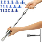 Set za Uklanjanje Udubljenja s Kliznim Čekićem i Adapterima 49x12 cm Srebrno/Crni