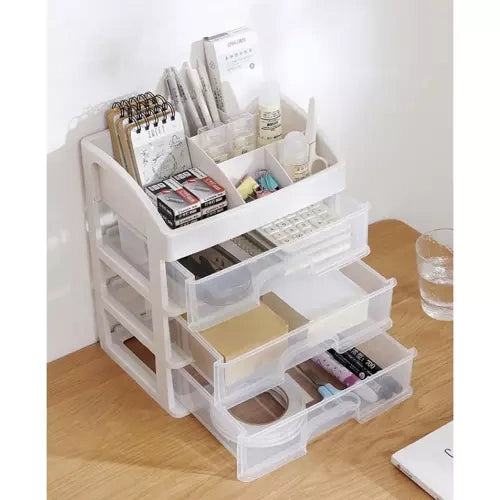 Organizator za Kozmetiku s 3 Ladice i 6 Pretinaca 27 x 23.5 x 17 cm Prozirni