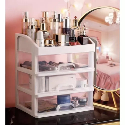 Organizator za Kozmetiku s 3 Ladice i 6 Pretinaca 27 x 23.5 x 17 cm Prozirni