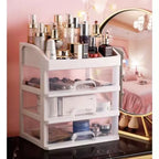 Organizator za Kozmetiku s 3 Ladice i 6 Pretinaca 27 x 23.5 x 17 cm Prozirni