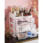 Organizator za Kozmetiku s 3 Ladice i 6 Pretinaca 27 x 23.5 x 17 cm Prozirni