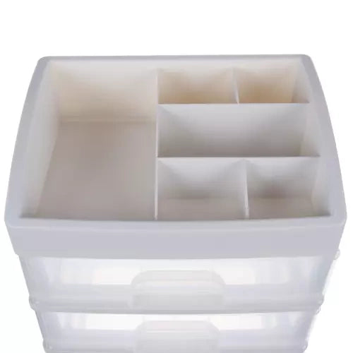 Organizator za Kozmetiku s 3 Ladice i 6 Pretinaca 27 x 23.5 x 17 cm Prozirni