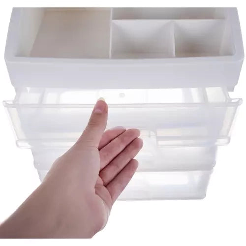 Organizator za Kozmetiku s 3 Ladice i 6 Pretinaca 27 x 23.5 x 17 cm Prozirni