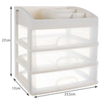 Organizator za Kozmetiku s 3 Ladice i 6 Pretinaca 27 x 23.5 x 17 cm Prozirni