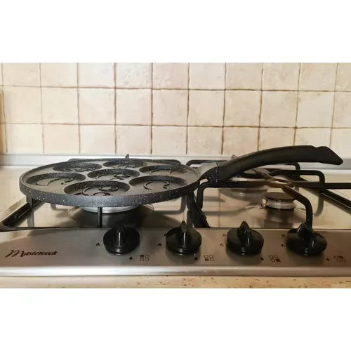 Tava za Jaja i Palačinke s 7 Oblika, 26 cm, Crna