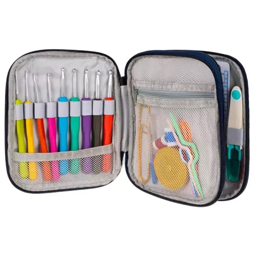 Set Za Kukičanje 85 Dijelova u Etuiju, 2.0-8.0 mm, Višebojni