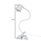 Stolna LED Lampa s Metalnom Klipsom i Postoljem, Bijela, 45/5/8.5cm