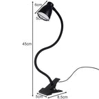Stolna Lampa s Metalnom Klipsom i Postoljem, Crna, 45/5/8.5cm