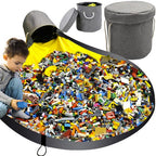 Košara za Igračke s Prostirkom 31x27 cm Siva/Žuta/Crna