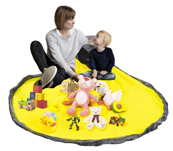 Košara za Igračke s Prostirkom 31x27 cm Siva/Žuta/Crna