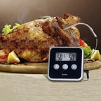 Kuhinjski Termometar s Probijom, LCD, -20 do 250°C, Crno-Srebrni, 8x8x1.5 cm