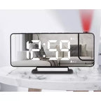LED Budilica s Projektorom i Ogledalom 18.5 x 7.5 x 4 cm Crna