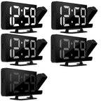 LED Budilica s Projektorom i Ogledalom 18.5 x 7.5 x 4 cm Crna