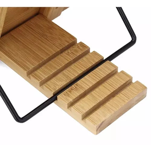 Stalak za Knjige od Bambusa s Podesivim Nagibom 21 x 28 x 13-18.5 cm