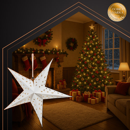 3D LED Zvijezda od Papira 55x55x15 cm Bijela