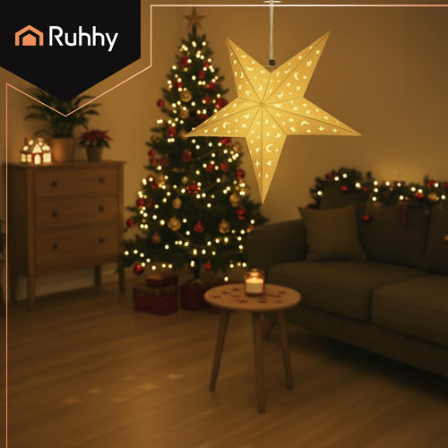 3D LED Zvijezda od Papira 55x55x15 cm Bijela