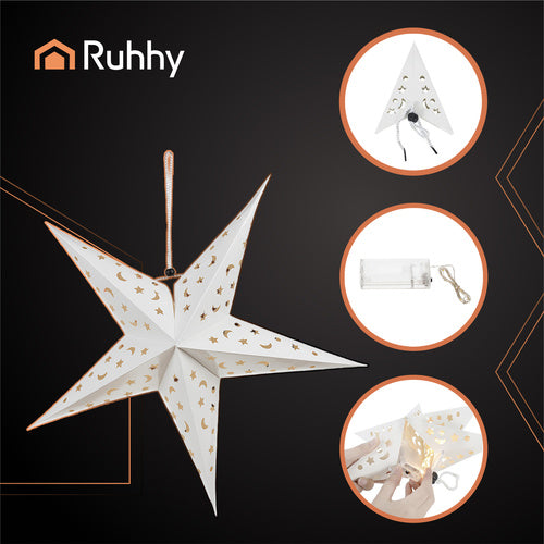 3D LED Zvijezda od Papira 55x55x15 cm Bijela