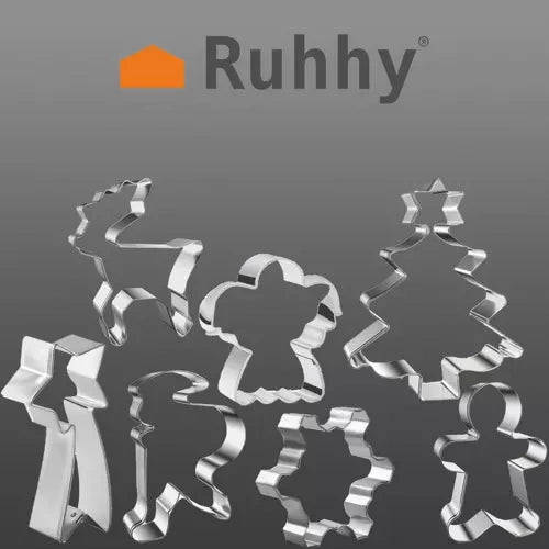 Božićni Metalni Kalupi za Kolače 7 Komada, Srebrni, 9 x 7 x 2.2 cm