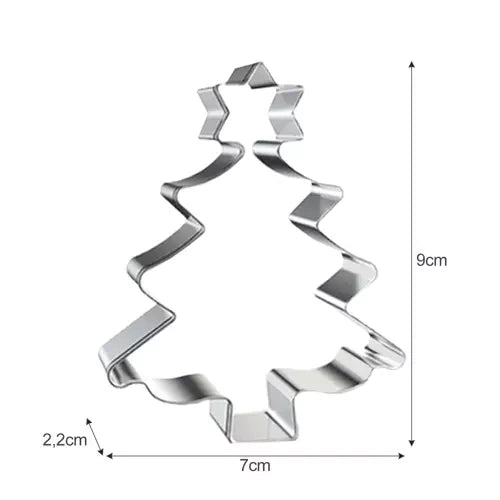 Božićni Metalni Kalupi za Kolače 7 Komada, Srebrni, 9 x 7 x 2.2 cm