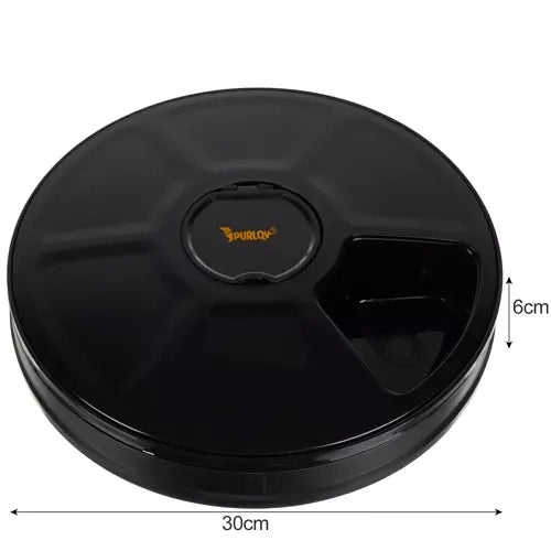 Automatski Dispenzer Hrane za Kućne Ljubimce 30x30x6 cm Crni