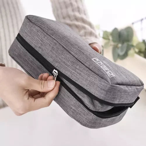 Muška Putna Kozmetička Torbica s Kukom, Siva, 23.5 x 16 x 6 cm