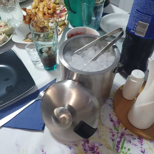 Posuda za Led s Poklopcem, Hvataljkama i Žlicom 1.3l od Nehrđajućeg Čelika