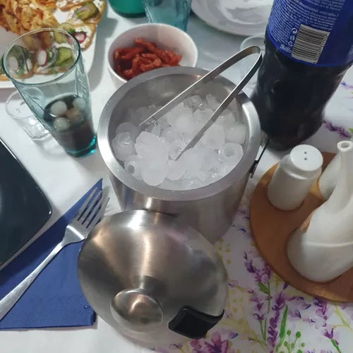 Posuda za Led s Poklopcem, Hvataljkama i Žlicom 1.3l od Nehrđajućeg Čelika