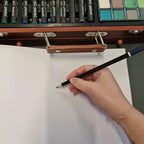 Slikarski Set u Koferu 129 Dijelova s Drvenom Kutijom 23.5 x 38 x 8 cm